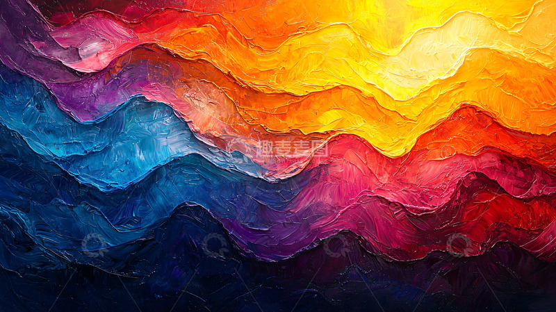 高清大图下载【趣麦麦图】抽象彩色山脉