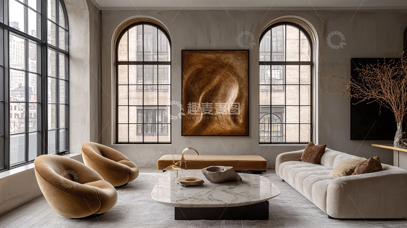 高清大图下载【趣麦麦图】现代极简客厅设计