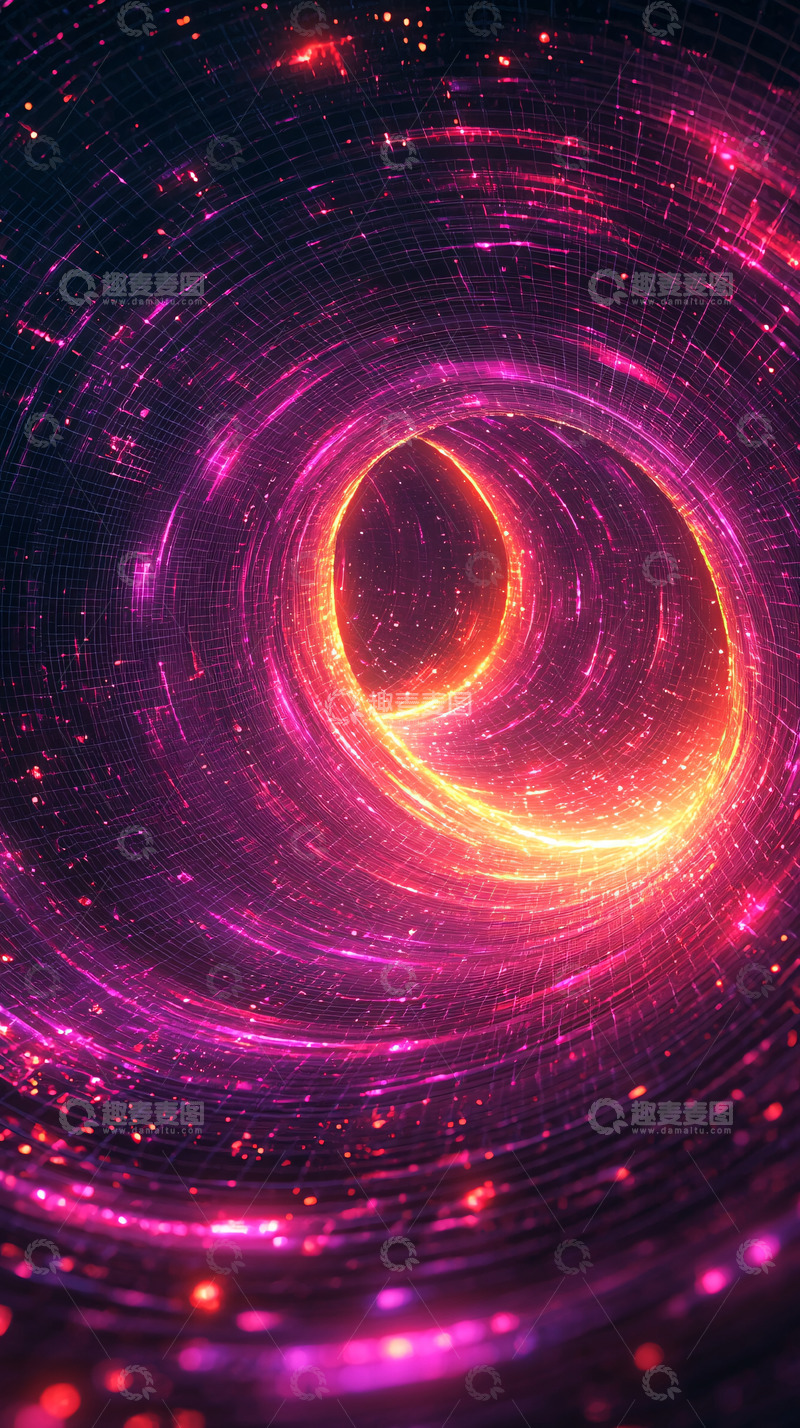 高清大图下载【趣麦麦图】紫色星空隧道漩涡