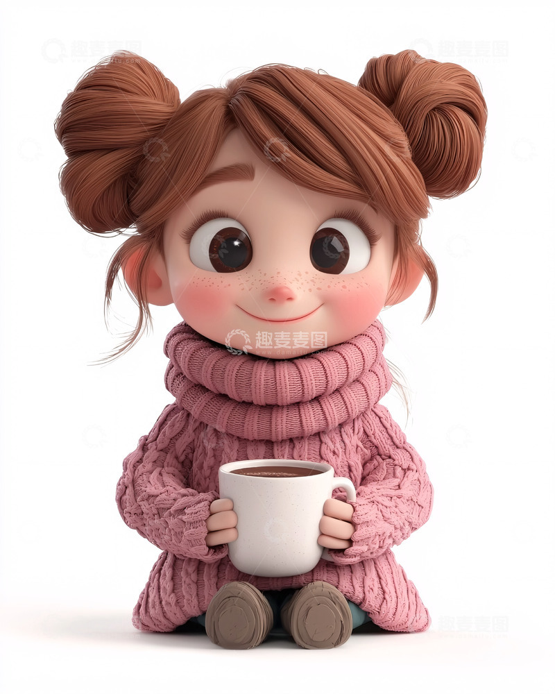 高清大图下载【趣麦麦图】可爱卡通女孩