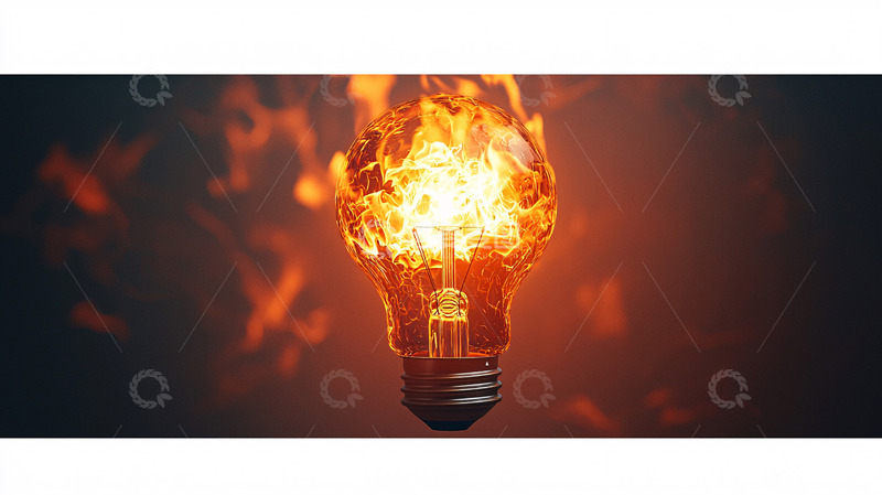高清大图下载【趣麦麦图】-燃烧的灯泡创意