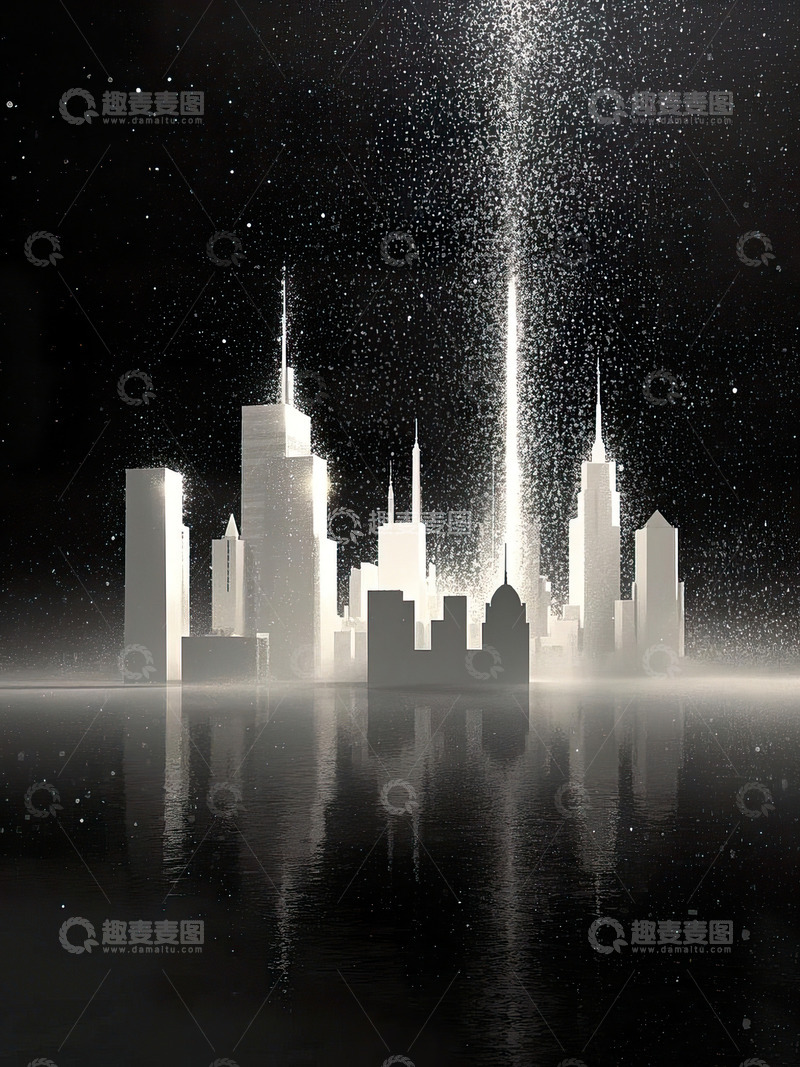 城市剪影光影插画13