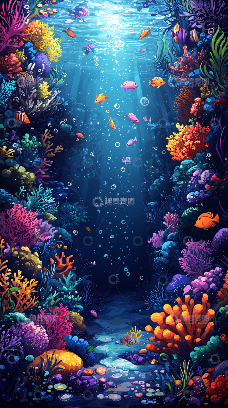 高清大图下载【趣麦麦图】色彩斑斓的海底世界