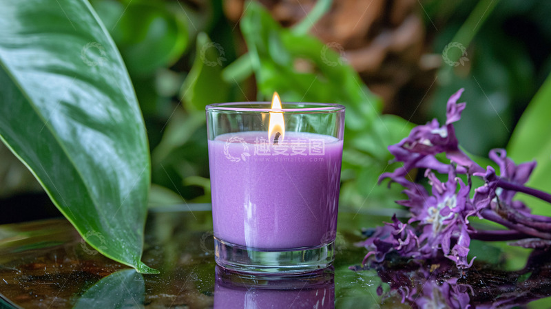 高清大图下载【趣麦麦图】紫色香薰蜡烛