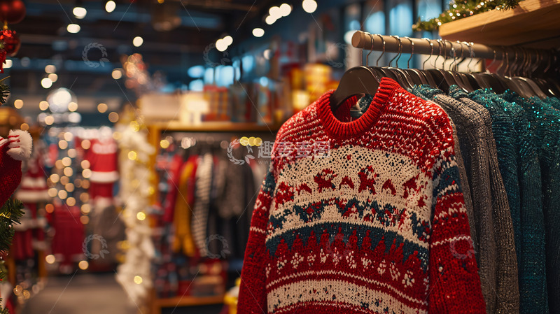 高清大图下载【趣麦麦图】圣诞毛衣店