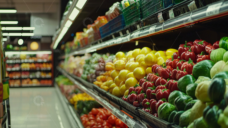 高清大图下载【趣麦麦图】超市水果蔬菜货架
