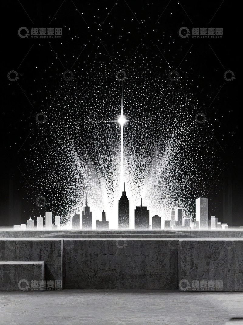 城市剪影光影插画16