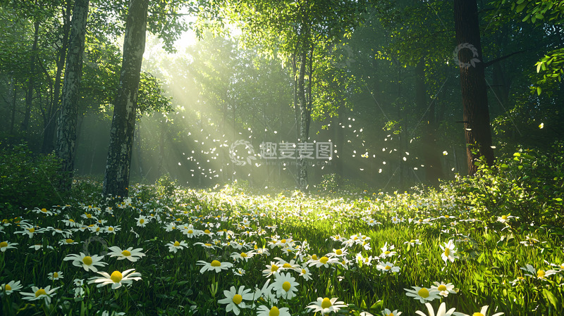高清大图下载【趣麦麦图】森林阳光花海