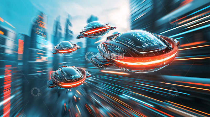 高清大图下载【趣麦麦图】未来城市飞车