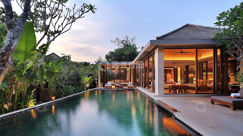 高清大图下载【趣麦麦图】私人泳池别墅