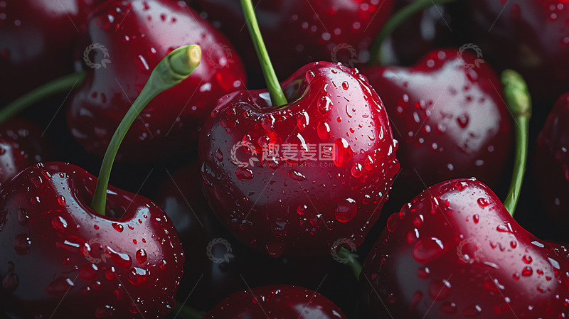 高清大图下载【趣麦麦图】新鲜红樱桃特写