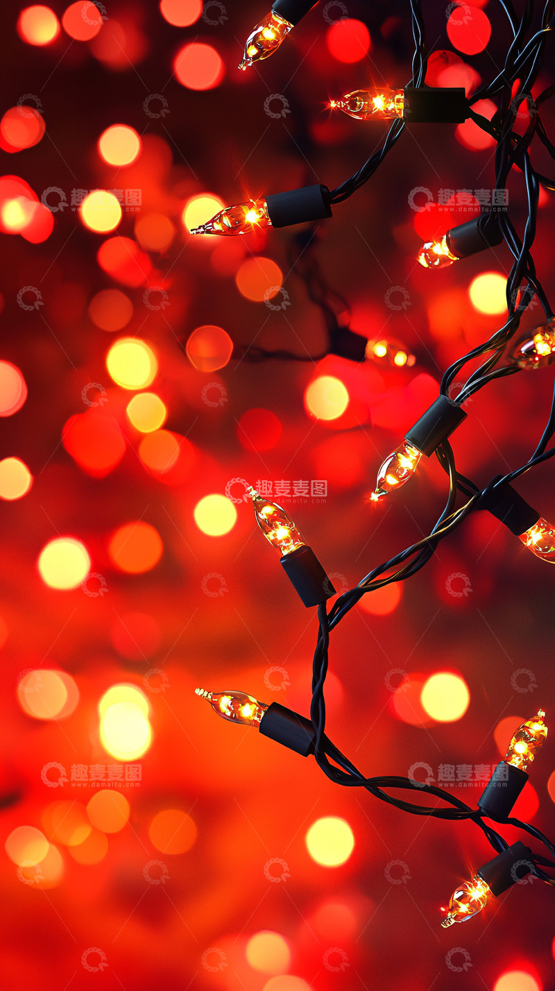 高清大图下载【趣麦麦图】红色背景灯光