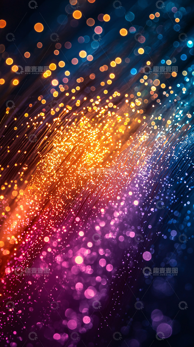 高清大图下载【趣麦麦图】光纤彩虹炫光背景