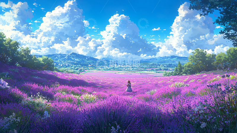 高清大图下载【趣麦麦图】薰衣草田原风景