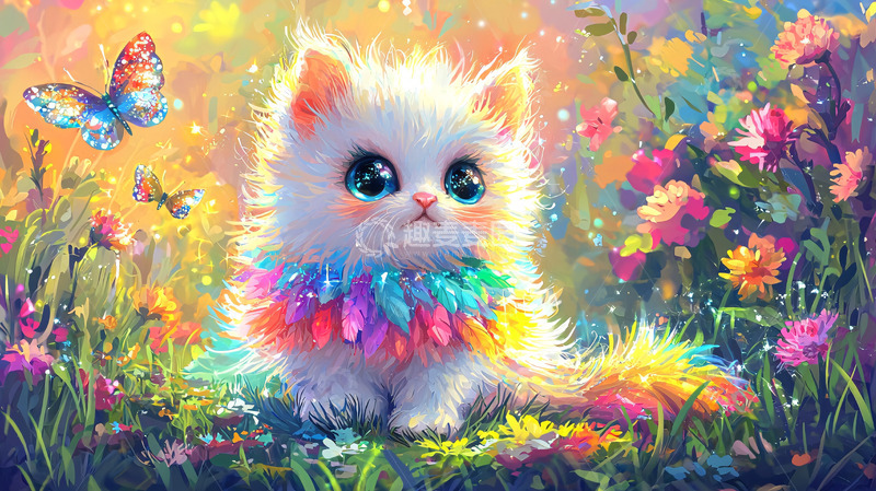 高清大图下载【趣麦麦图】彩色小猫