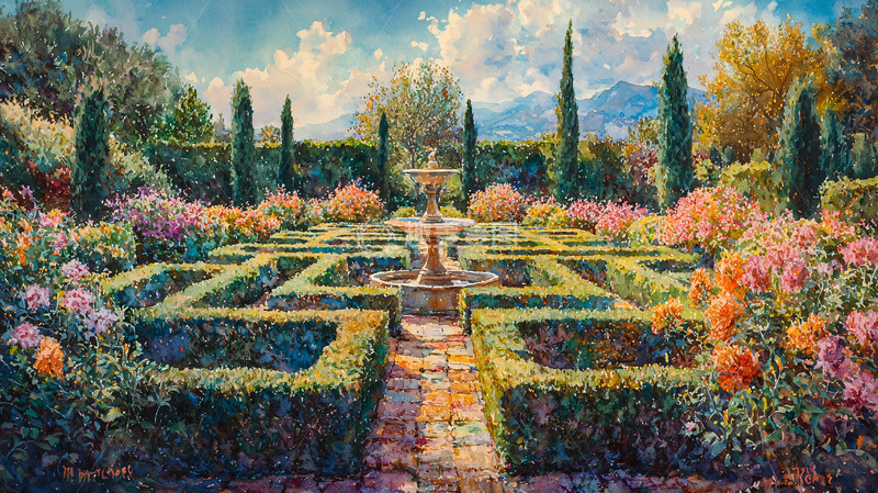 高清大图下载【趣麦麦图】阳光下的意大利花园