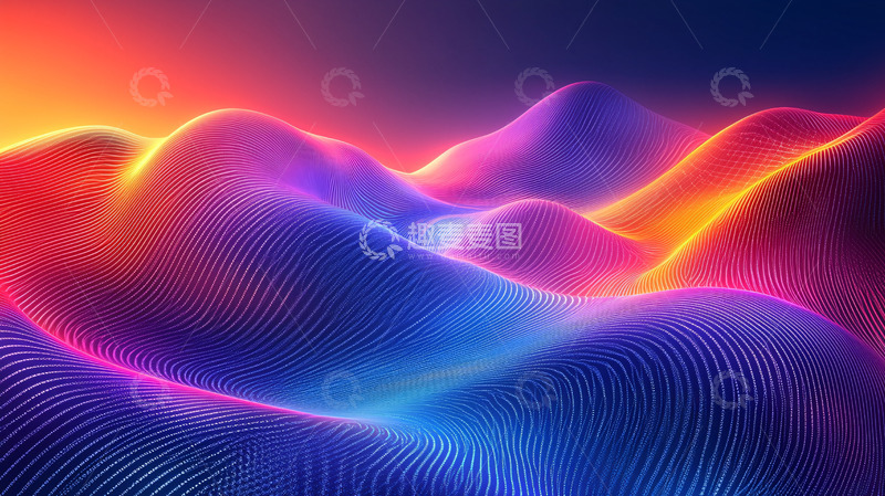 高清大图下载【趣麦麦图】抽象彩色山脉