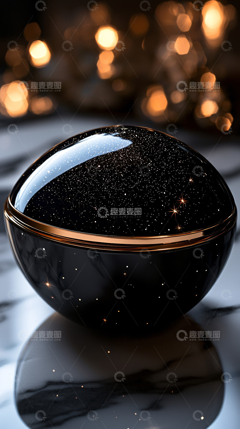 高清大图下载【趣麦麦图】黑色星空球体摆件