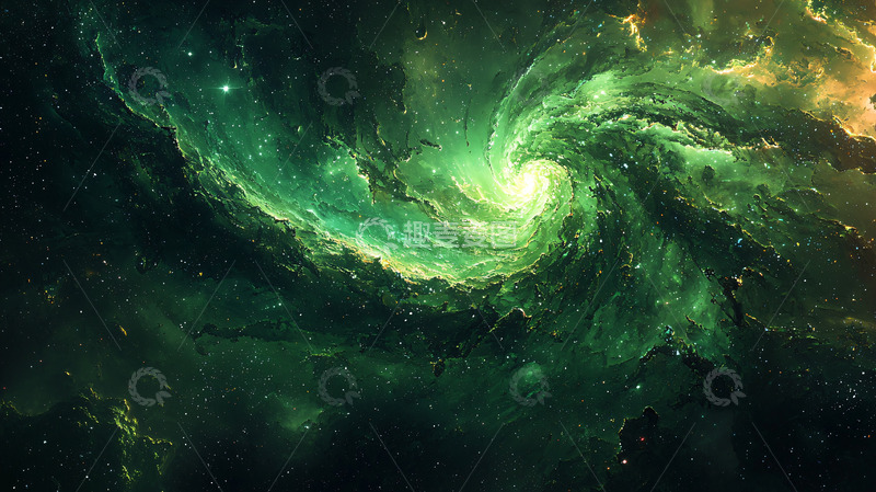 高清大图下载【趣麦麦图】绿色漩涡状星云