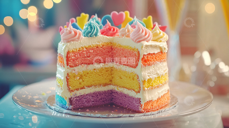 高清大图下载【趣麦麦图】彩虹蛋糕