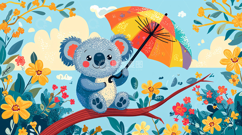 高清大图下载【趣麦麦图】卡通考拉