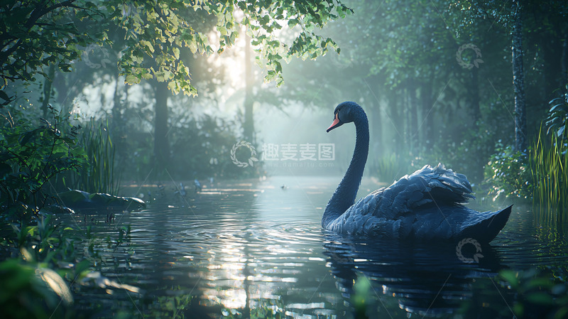 高清大图下载【趣麦麦图】黑天鹅