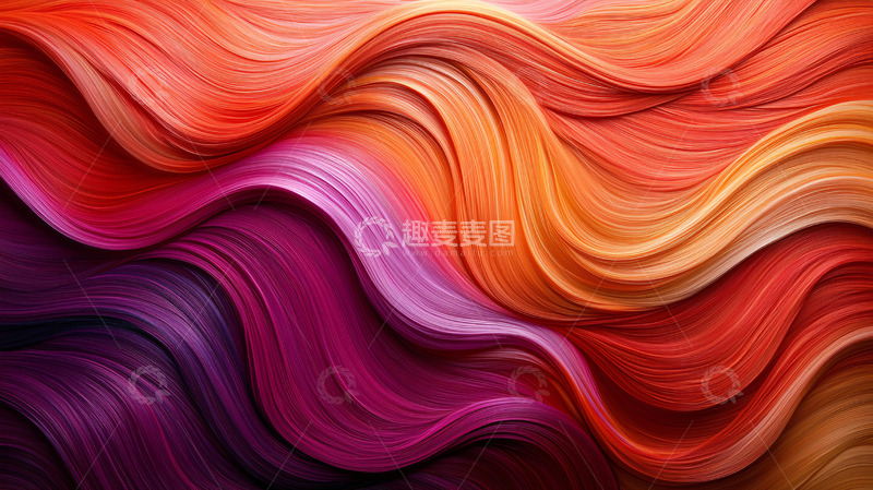高清大图下载【趣麦麦图】绚丽色彩的波浪线条