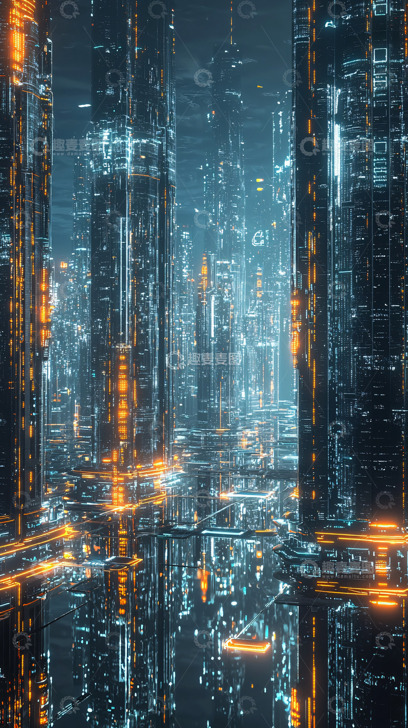 高清大图下载【趣麦麦图】未来都市夜景62