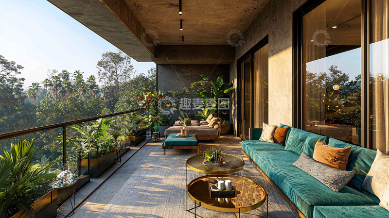 高清大图下载【趣麦麦图】现代风格宽敞阳台