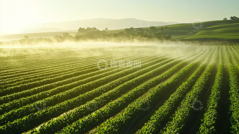 高清大图下载【趣麦麦图】清晨阳光下的田园风光