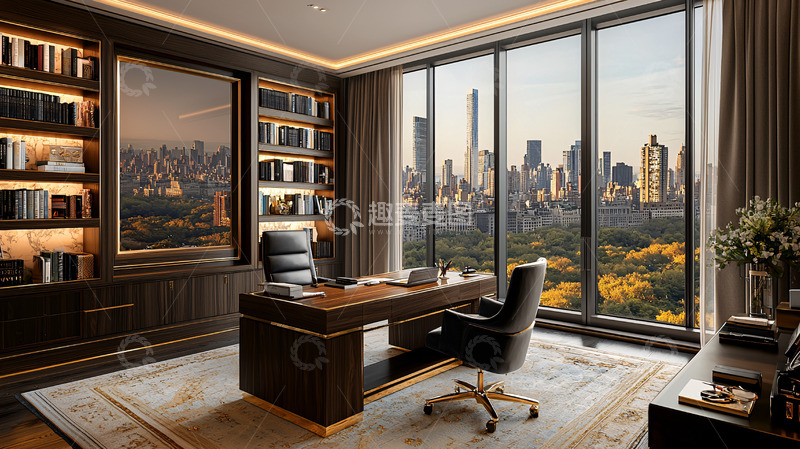 高清大图下载【趣麦麦图】高端大气现代书房