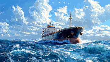 航行中的大型货轮