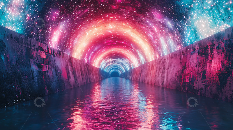 高清大图下载【趣麦麦图】梦幻星空隧道