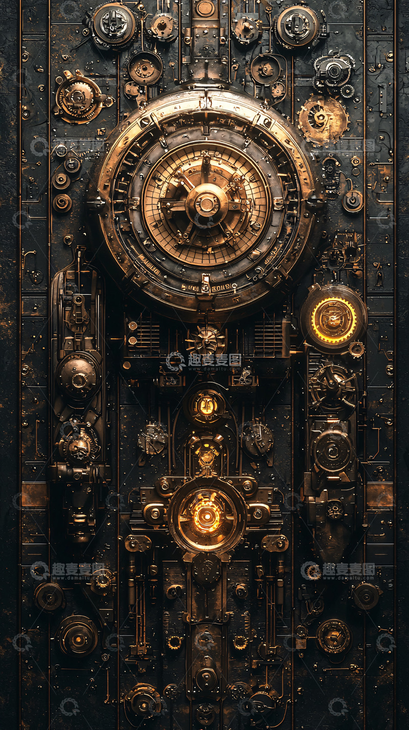 高清大图下载【趣麦麦图】蒸汽朋克风格机械装置