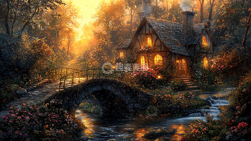 高清大图下载【趣麦麦图】森林小屋