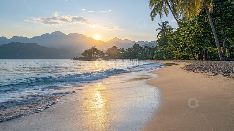 高清大图下载【趣麦麦图】海滩日落热带风光