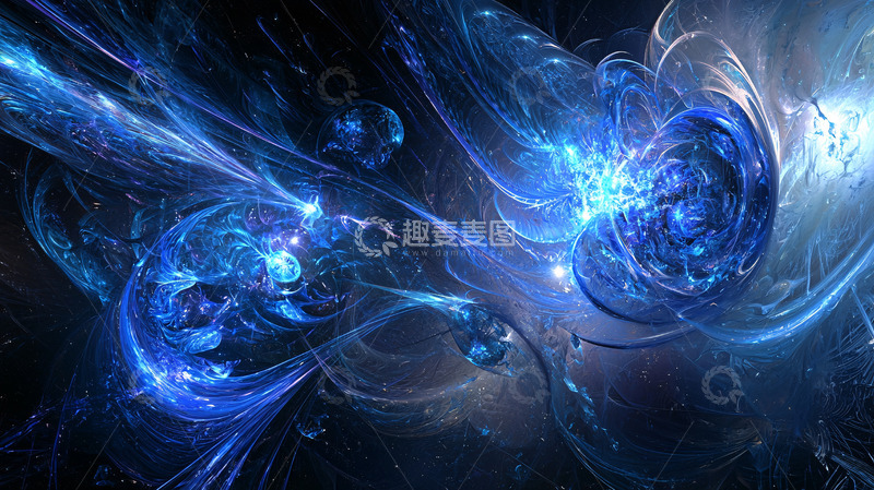 高清大图下载【趣麦麦图】蓝色梦幻抽象背景