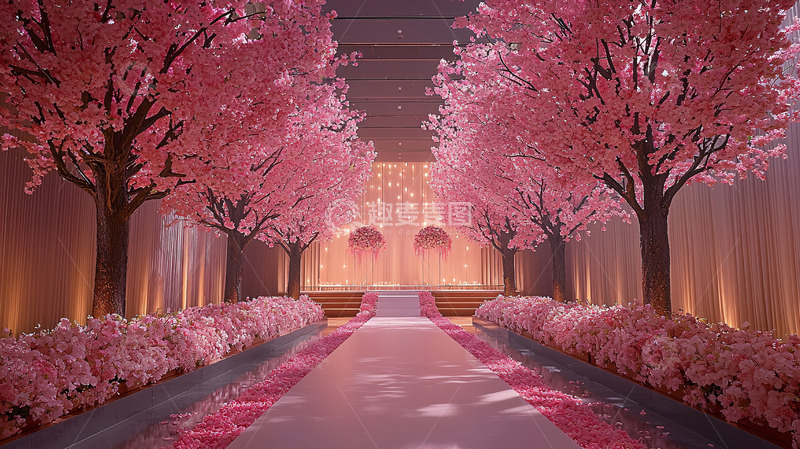 高清大图下载【趣麦麦图】粉色樱花树装饰场景