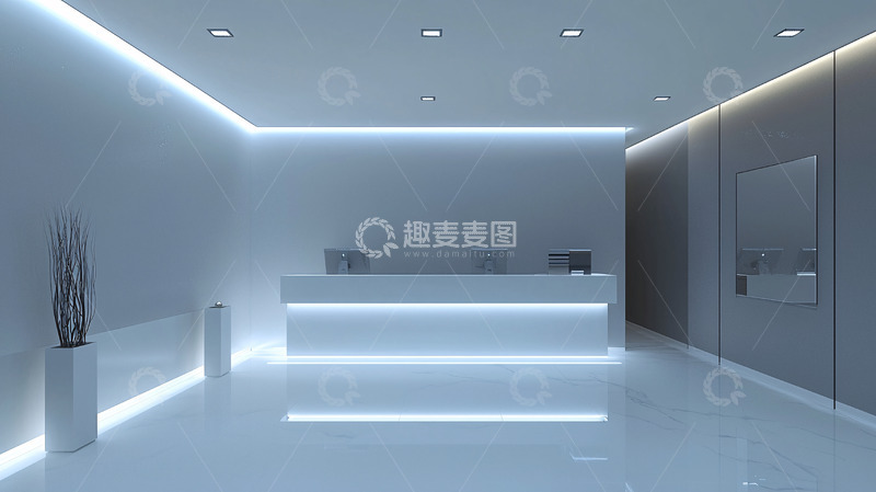 高清大图下载【趣麦麦图】现代简约风格接待室灯光设计