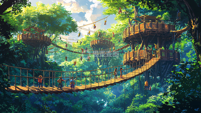 高清大图下载【趣麦麦图】树顶村庄