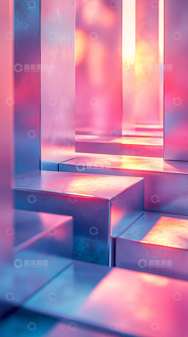 高清大图下载【趣麦麦图】光影几何金属结构