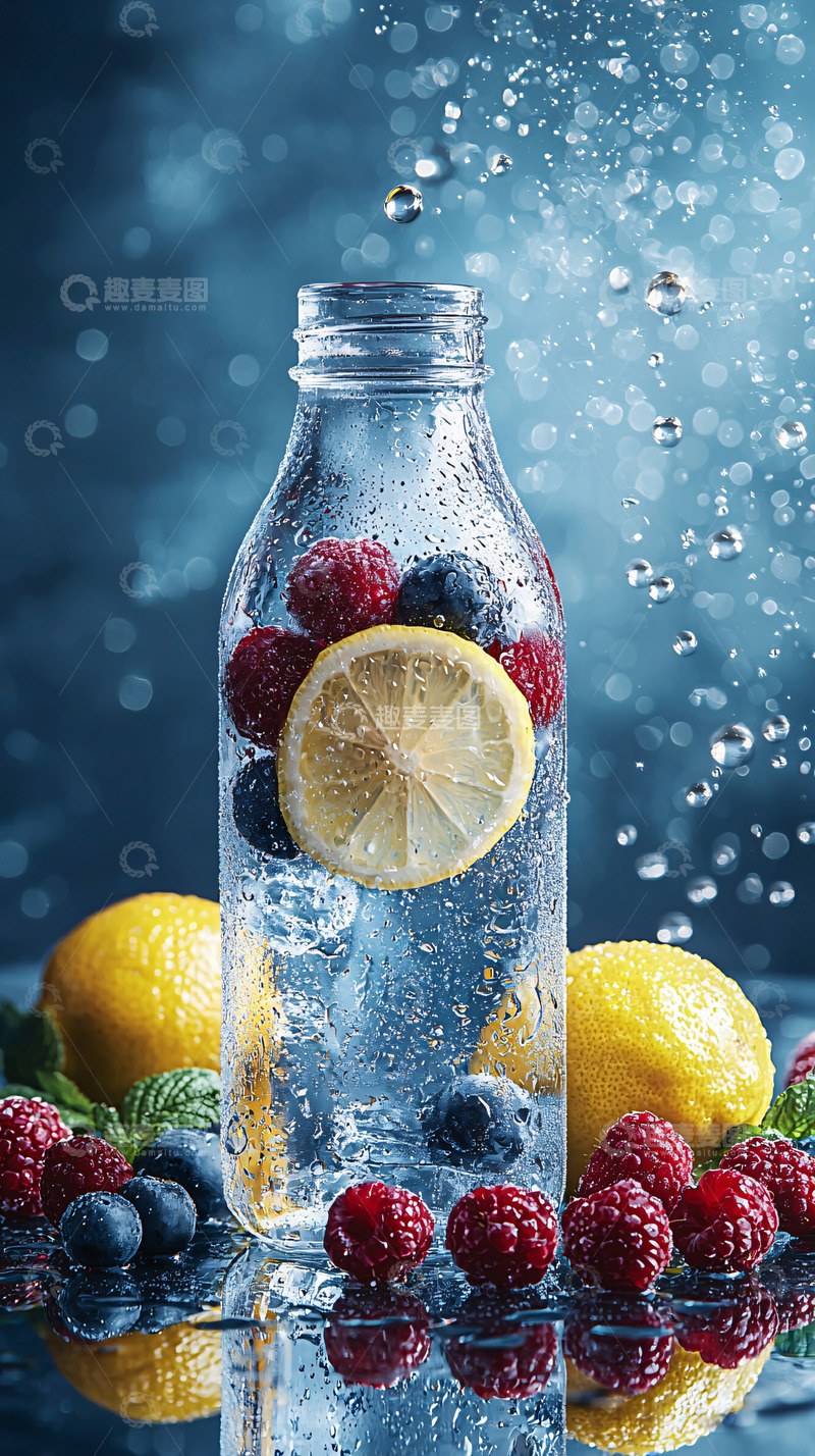 高清大图下载【趣麦麦图】水果气泡水清爽一夏