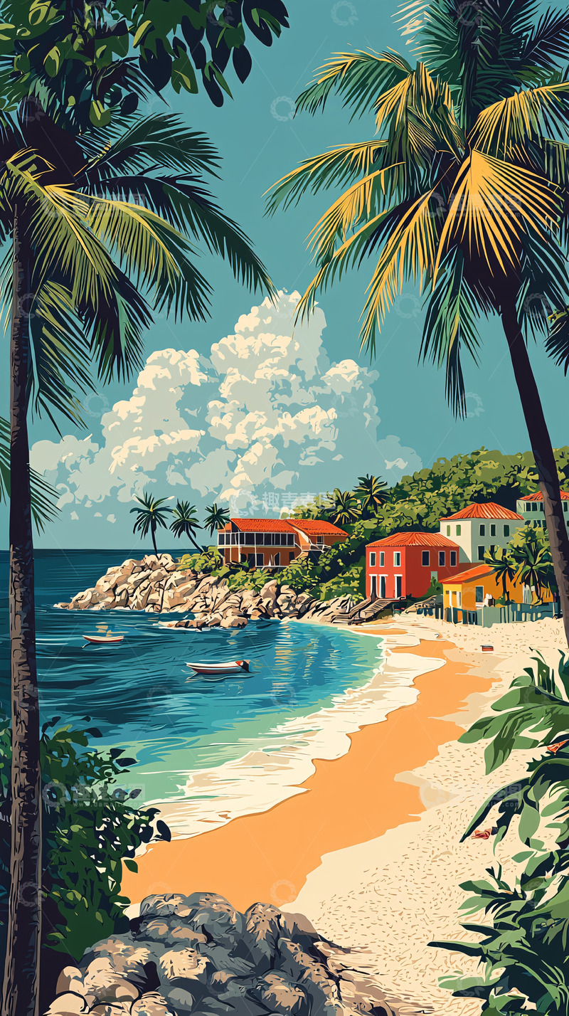 高清大图下载【趣麦麦图】热带海滩度假胜地
