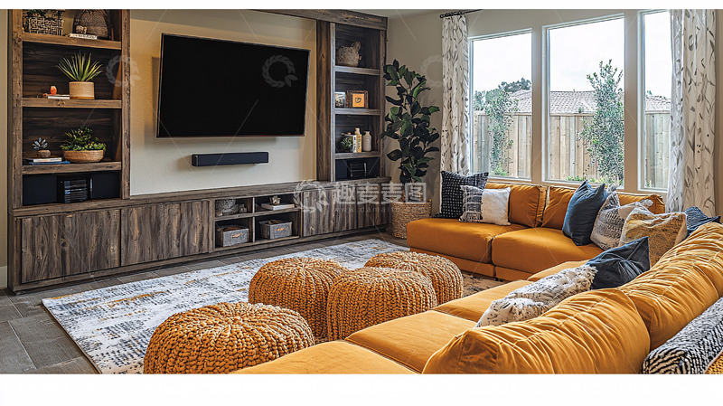 高清大图下载【趣麦麦图】现代美式家居客厅