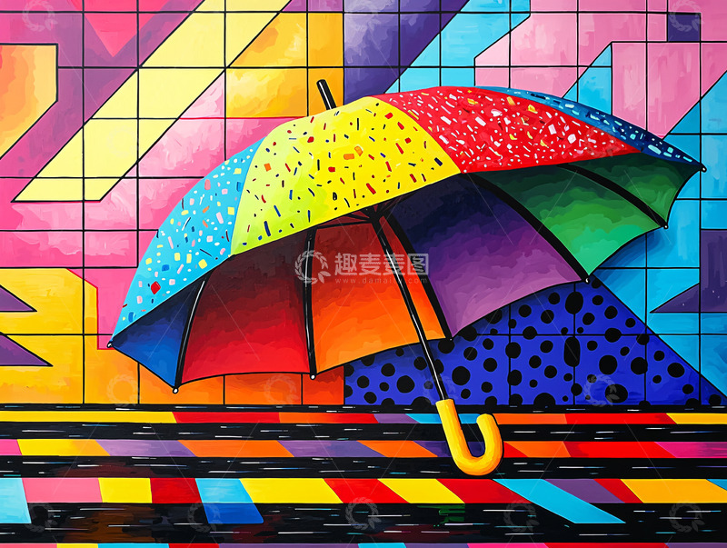 高清大图下载【趣麦麦图】彩色雨伞