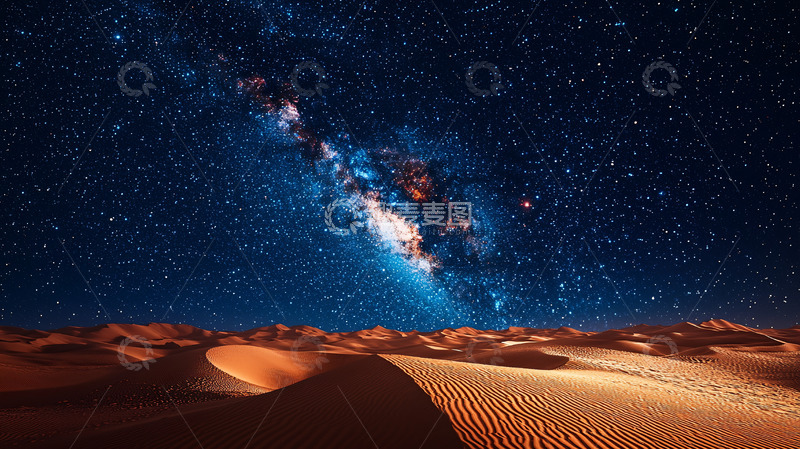 高清大图下载【趣麦麦图】沙漠星空