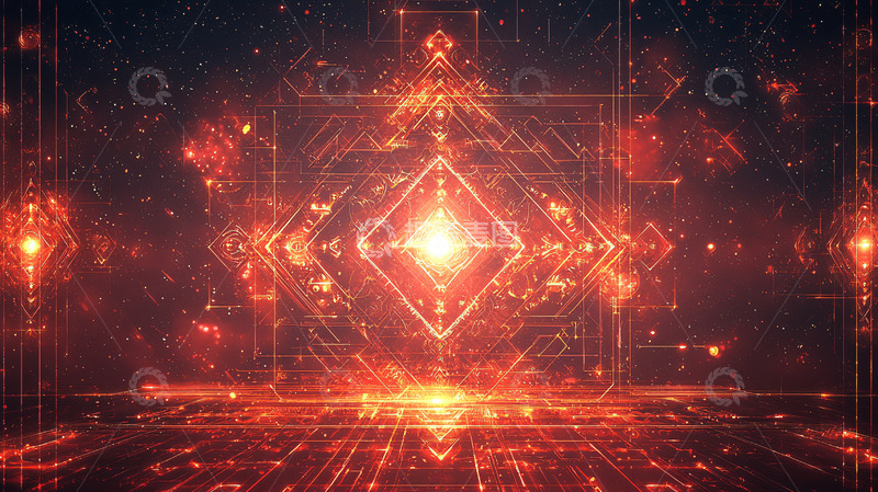 高清大图下载【趣麦麦图】抽象红色能量核心