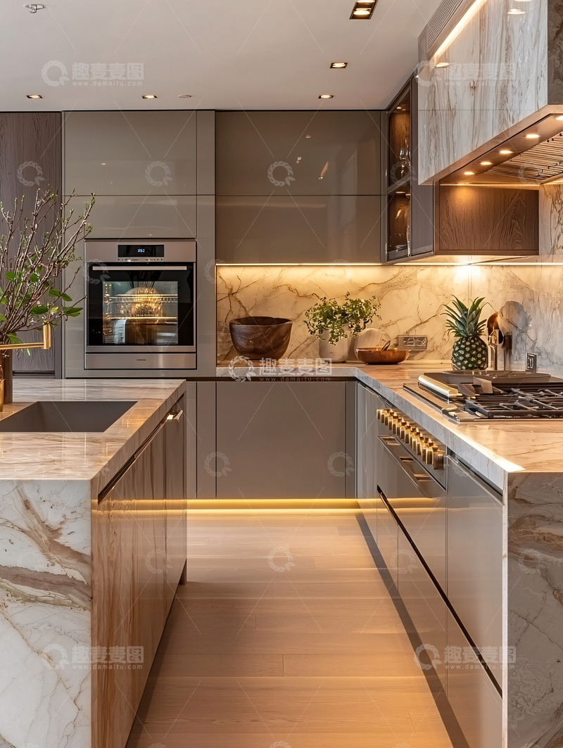 高清大图下载【趣麦麦图】现代轻奢厨房设计