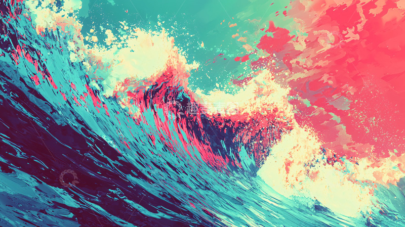 高清大图下载【趣麦麦图】梦幻色彩巨浪