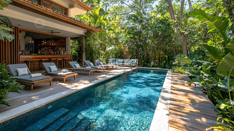 高清大图下载【趣麦麦图】豪华泳池别墅景观